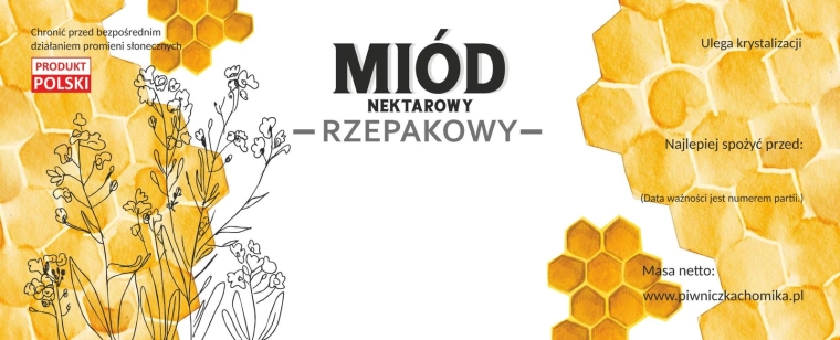 Sada etikiet na repkový med 154 × 60 mm – 100 ks