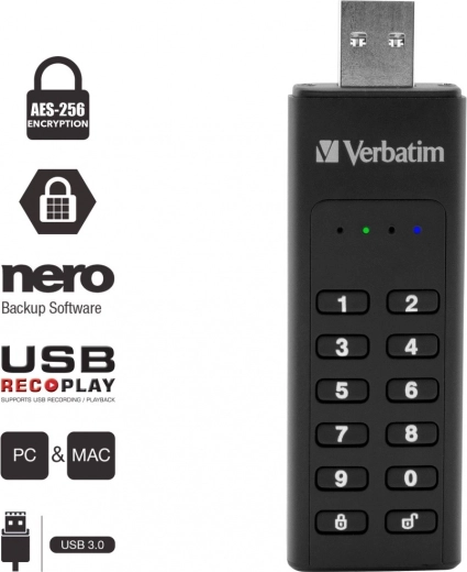 Hardvérové šifrovanie AES 256-bit a odomknutie cez PIN