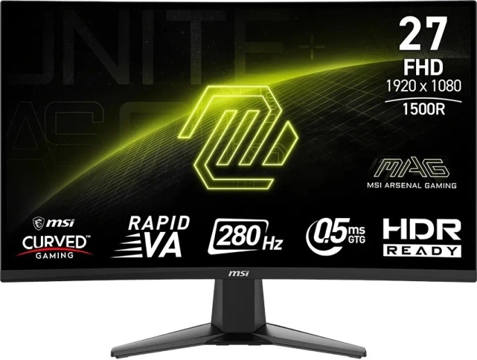 MSI MAG 276CXF 27" zakrivený herný monitor FHD 280 Hz čierny