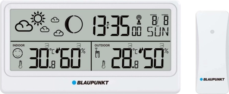 Meteorologická stanica Blaupunkt s poľskými názvami dní v týždni