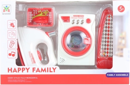 Detská práčovňa Happy Family – práčka, žehlička a žehliaca doska