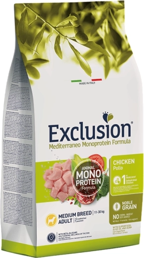 Exclusion Adult pre stredné plemená – kuracie granule pre psy 3 kg