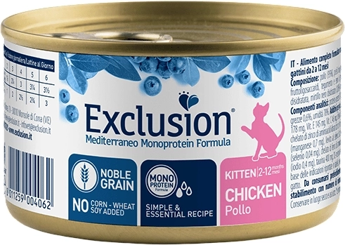 Exclusion konzerva pre mačiatka kuracie 85 g