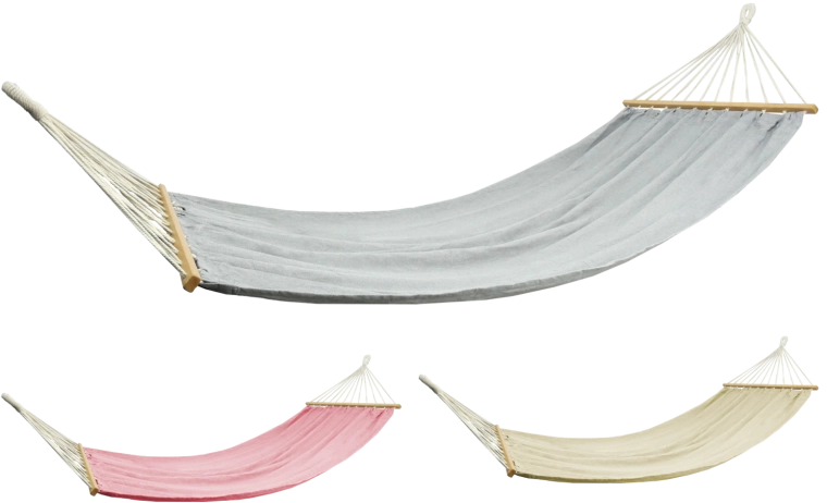 Hojdačka (hamak) s drevenými rozpierkami 200 × 100 cm, nosnosť 150 kg