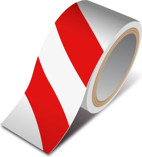 Výstražná samolepiaca páska červeno-biela 50 mm × 33 m