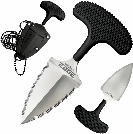 Cold Steel Urban Edge zúbkovaná tlačná dýka 6,4 cm s puzdrom Secure-Ex