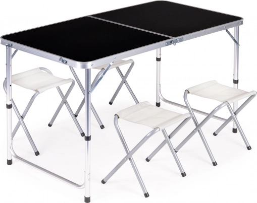 Skladací kempingový set so stolom a štyrmi stoličkami
