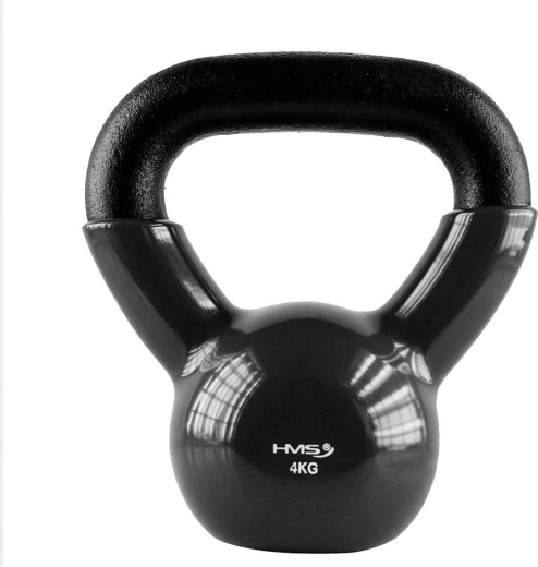 Kettlebell HMS 4 kg s vinylovým povrchom, čierny