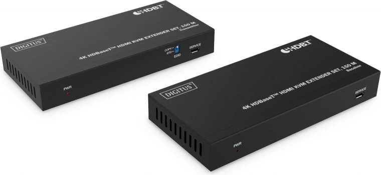 HDMI extender 4K 60 Hz 150 m cez kábel CAT6A/7/8 s HDBaseT, HDCP 2.2, IR, EDID a PoC