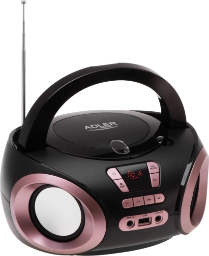 Prenosný boombox s CD/MP3 a FM rádiom ADLER AD 1181, čierno-mediový