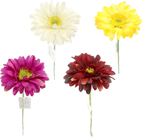 Umelá gerbera na stonke 56 cm, mix farieb, 60 ks