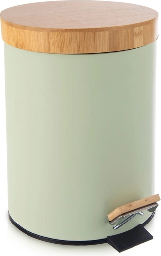 Kovový pedálový odpadkový kôš Greenish 5 l, zelený