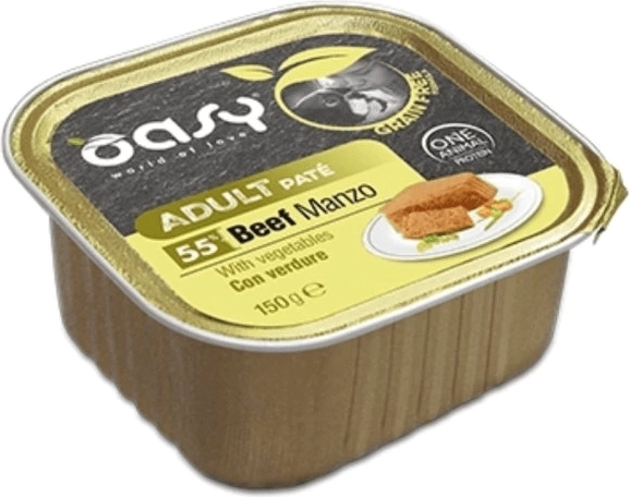 Oasy paštéta bez obilnín pre dospelých psov hovädzie so zeleninou 150 g