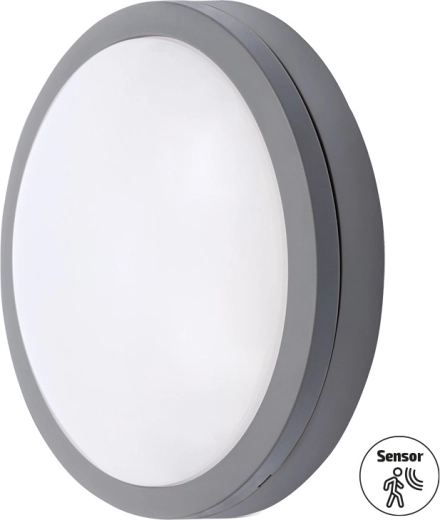 Solight LED vonkajšie svietidlo so senzorom Siena, sivé, 20 W, 1500 lm, 4000 K, IP54