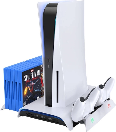 Chladiaca stanica a nabíjačka pre PS5 KIWI HOME PB01 biela