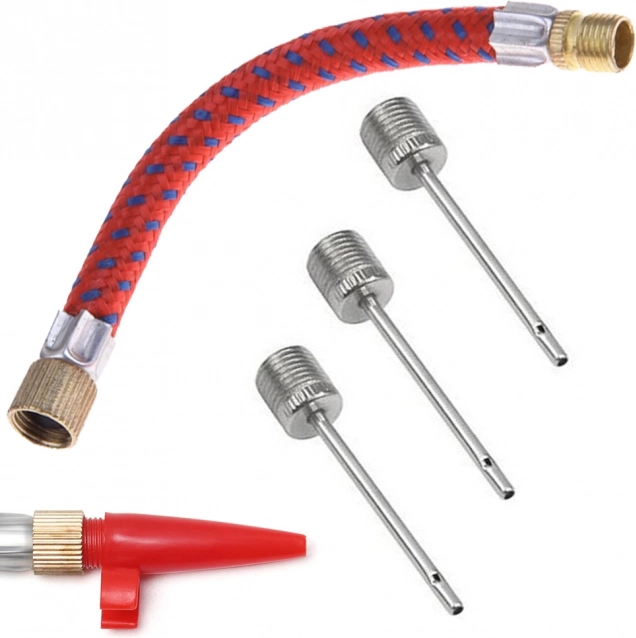 Súprava ihiel a nadstavcov k pumpe na lopty, matrace a bicykel