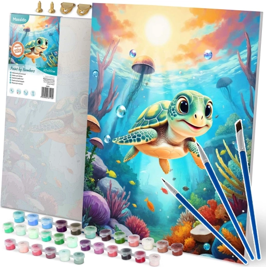 Maľovanie podľa čísiel 40×50 cm Massido korytnačka