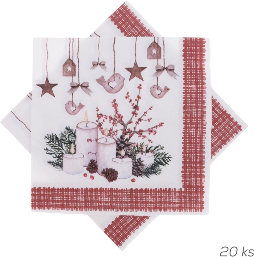 Vianočné papierové obrúsky 33 × 33 cm (20 ks)