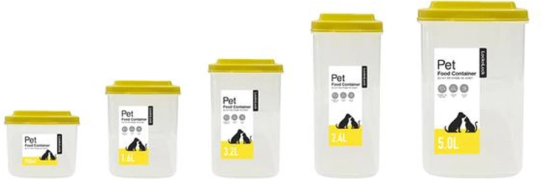 Sada vzduchotesných dóz na granule LOCK PET, 5 ks