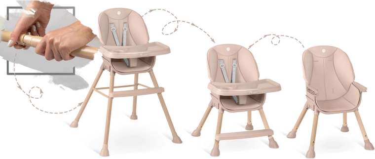 3v1: vysoká stolička, nízka stolička aj sedátko