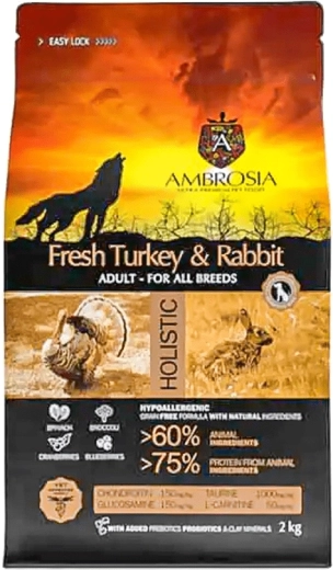 Ambrosia granule pre psov s morčacím a králičím mäsom 2 kg