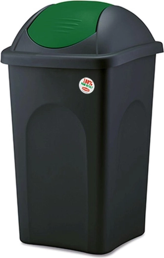 Výklopný odpadkový kôš MULTIPAT 60 l, čierno-zelený