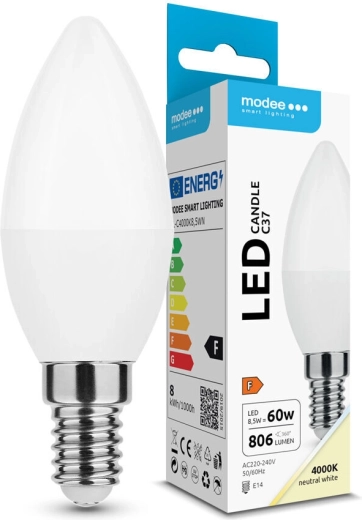 Modee LED sviečka C37 8,5 W E14 806 lm neutrálná biela