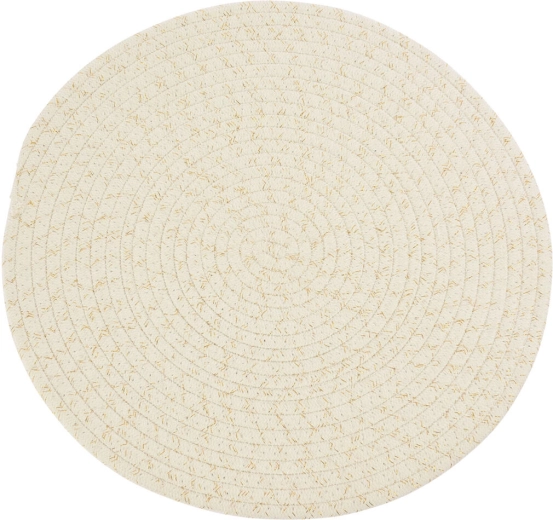 Okrúhle prestieranie 38 cm – biele so zlatým lurexom