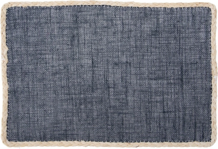Obdĺžniková stolová podložka 45 × 30 cm, tmavomodrá s béžovým lemom
