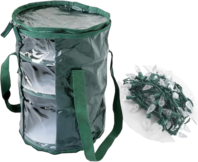 Organizér na vianočné osvetlenie zelený 23 × 30 cm