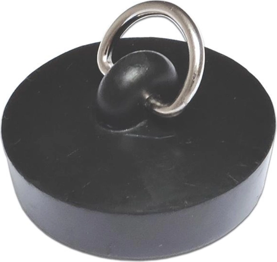 Gumová zátka do odpadu 46 mm s polokrúžkom, čierna