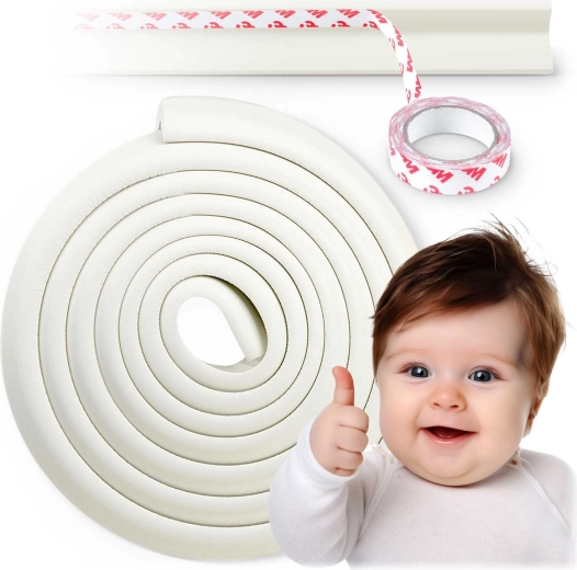Bezpečnostný penový chránič hrán RICOKIDS, biely, 6 m