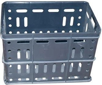 Vysoká plastová prepravka 60 × 40 × 42 cm, čierna, nosnosť 30 kg