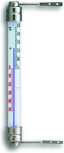 Okenný teplomer kovový 22 cm, otočný