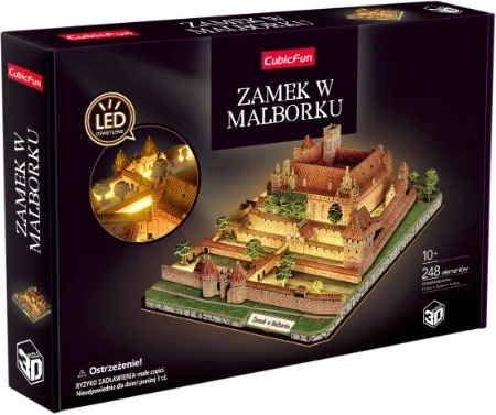 3D puzzle CubicFun hrad Malbork s LED osvetlením - 1 kus