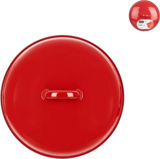 Smaltovaná pokrievka Lem 19 cm červená - 1 kus