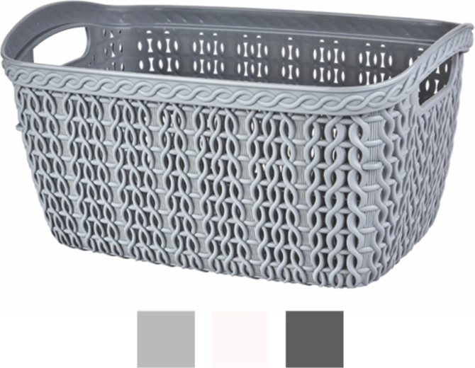 Obdĺžnikový úložný košík Knit 20 l, čierny