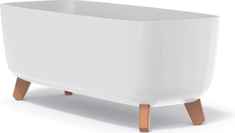 Kvetináč na nožičkách GRACIA CASE 58 cm – biely plastový truhlík