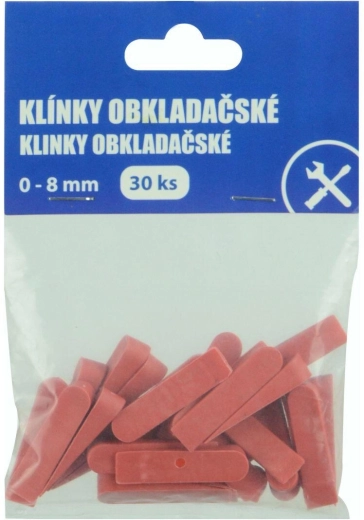 Plastové obkladačské kliny 0–8 mm, 30 ks
