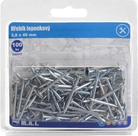 Lepenkové klince 40 × 2,8 mm pozinkované (100 ks)