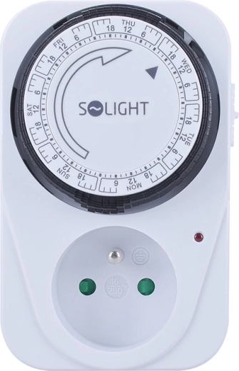 Solight mechanický týždenný časový spínač do zásuvky