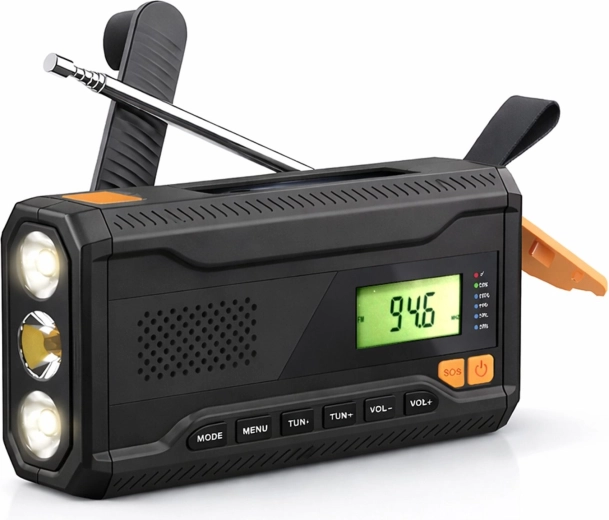 Solárne núdzové rádio s powerbankou a dynamom Renew Force