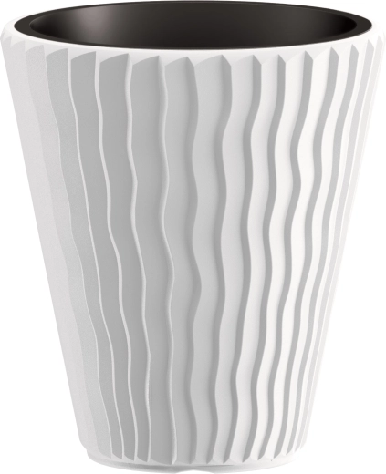 Kvetináč Sandy s plastovým vložením 29,7 cm biely