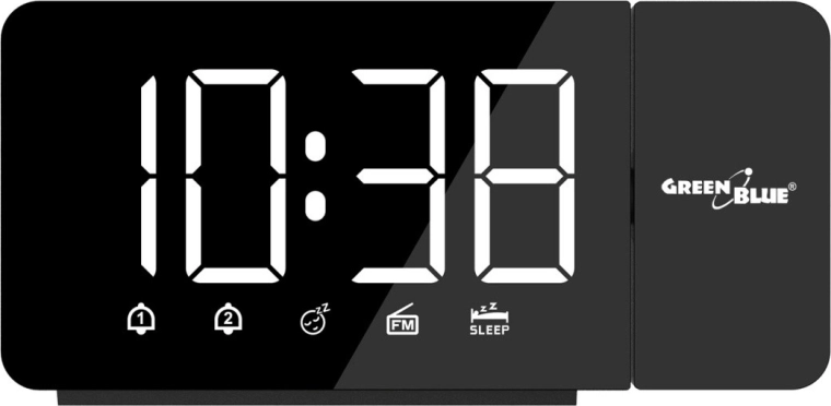 Digitálny rádiobudík s LED displejom a FM rádiom GreenBlue