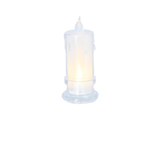 LED sviečka 10,5 cm polopriesvitná, mix efektov