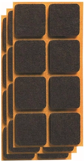 Samolepiace filcové podložky pod nábytok 20 × 20 mm, hnedé (24 ks)