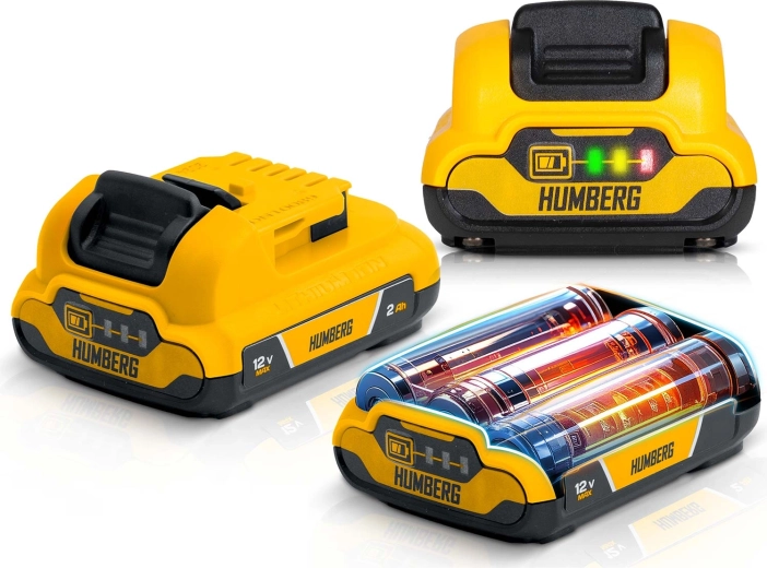 Dva vymeniteľné 12V Li‑Ion akumulátory s LED indikáciou