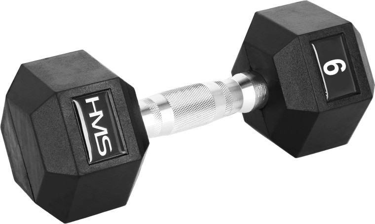HMS Hexagonálna pogumovaná jednoručka Hex Pro 9 kg
