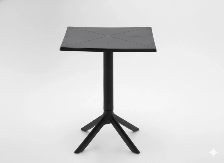 Záhradný štvorcový stolík 60 × 60 × 77,5 cm čierny