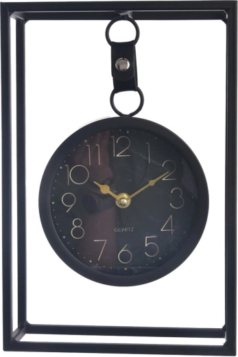 Stolové kovové hodiny čierne 31 cm